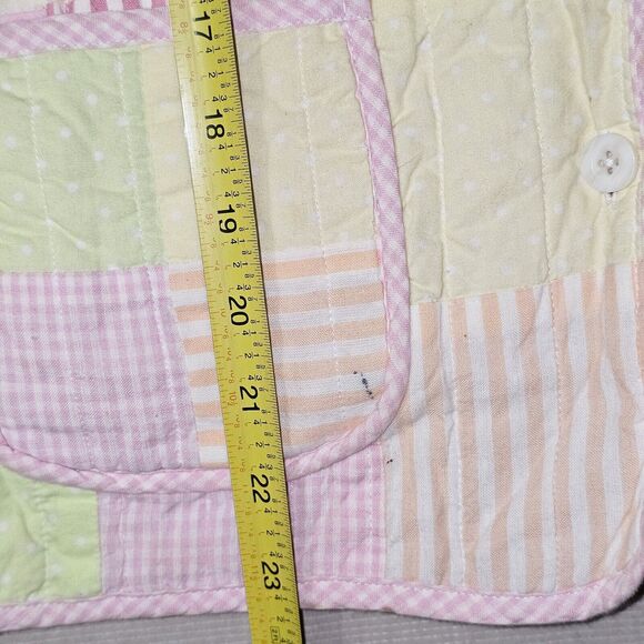 Handmade Quilted Patchwork Feeding Jacket Women's Size Medium Pink Pastel Green - Picture 11 of 16